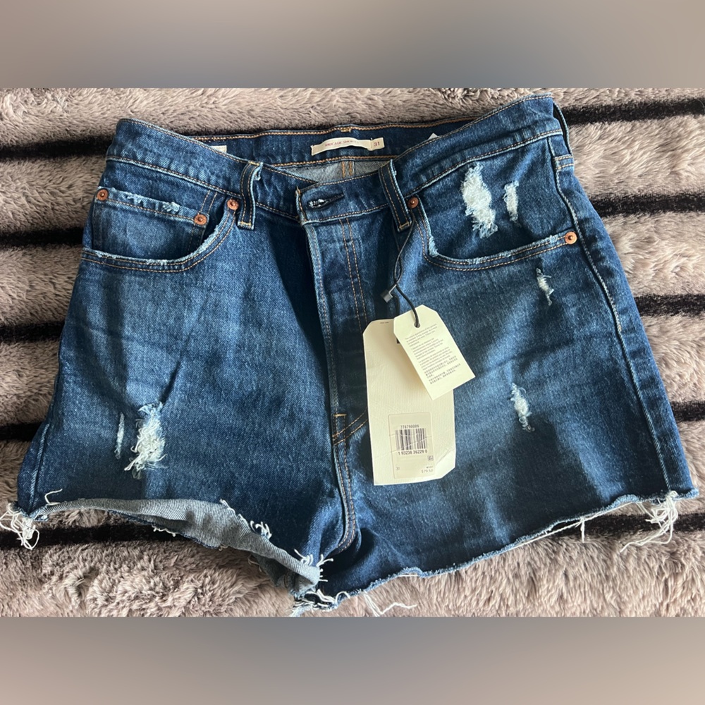 Levi's Blue Denim Jean Shorts - Picture 3 of 3